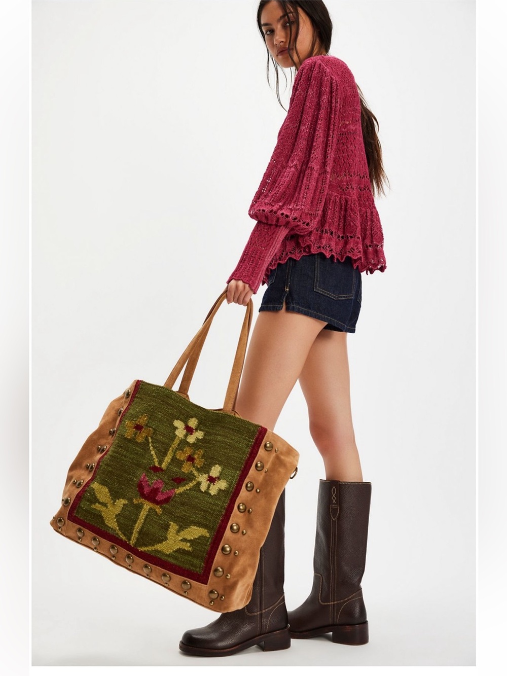 Free People Fleur Stud Tote NWT